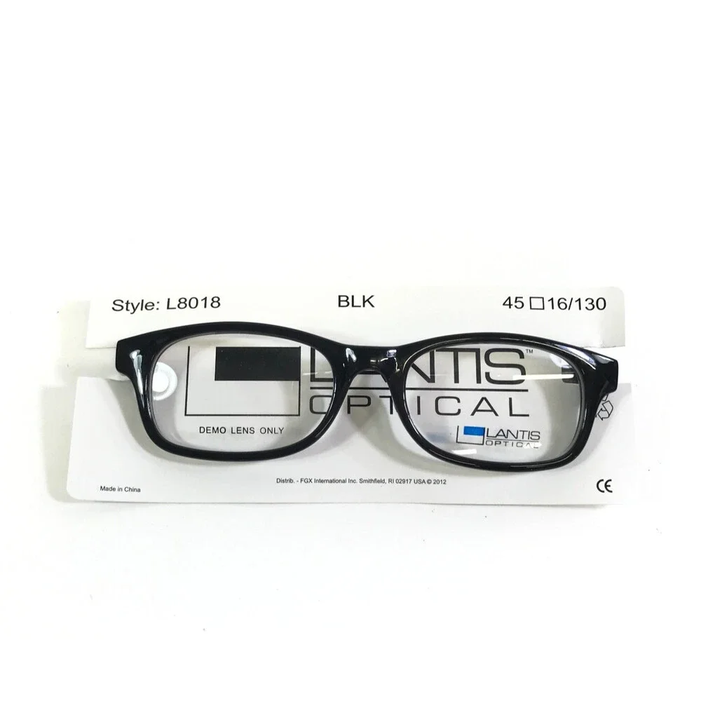 Lantis Optical Eyeglasses Frames CS L8018 BLK Black Rectangle Full Rim 45-16-130